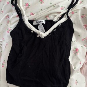 Y2K Style Layered black tank